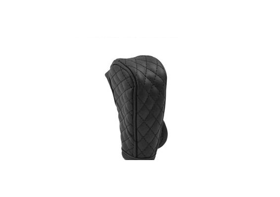 Quilted Leather Gear Shift Cover, Black