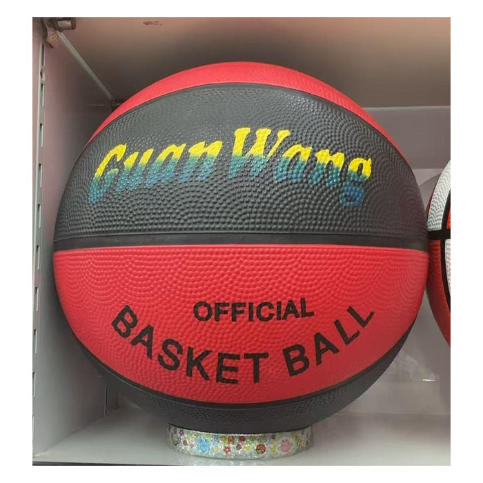 Rubber Basketball - Size 7, Black/Red