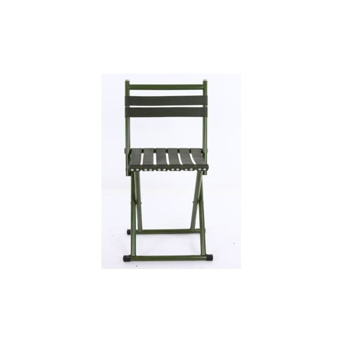 Compact Round-Frame Folding Stool with Backrest, 60 × 35 × 30 × 36 cm