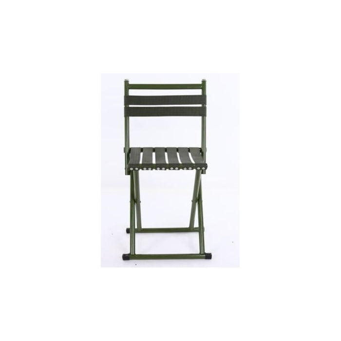 Large Round-Frame Folding Stool with Backrest, 70 × 40 × 30 × 36 cm