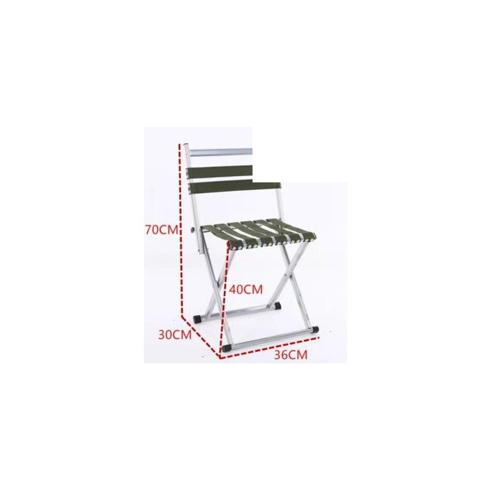 Large Flat-Frame Folding Stool with Backrest, 50 × 70 × 30 × 36 cm