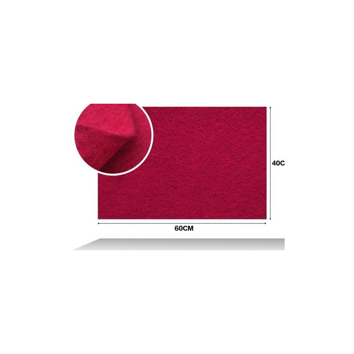 Burgundy Felt Sheet, 40 × 60 cm, 1 mm thickness