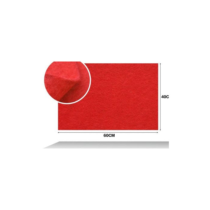 Bright Red Felt Sheet, 40 × 60 cm, 1 mm thickness