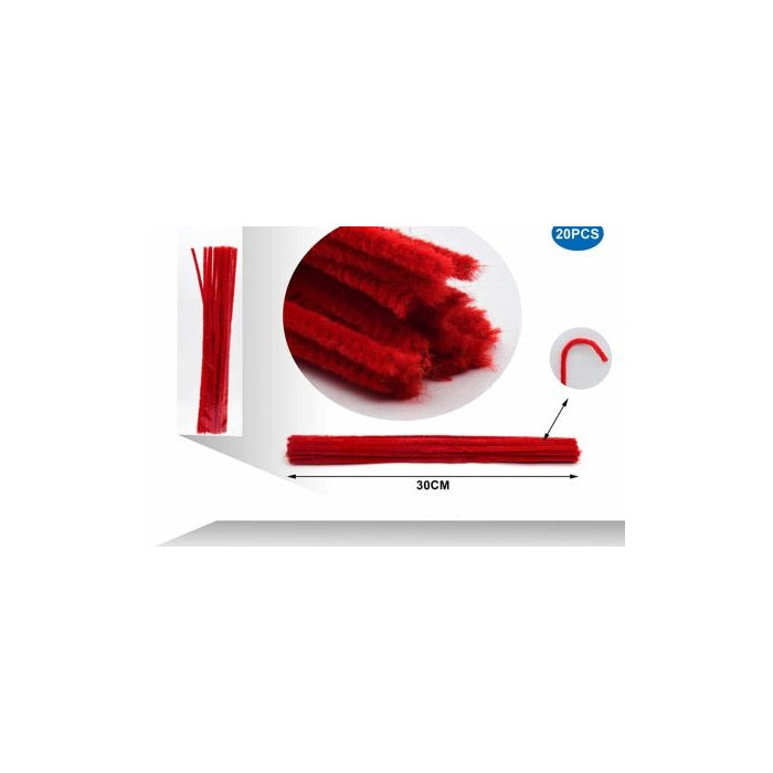 Red Chenille Stems, 20-Pack