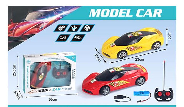 1:18 4-Channel Remote Control Racing Car with USB Charging Cable & Rechargeab...