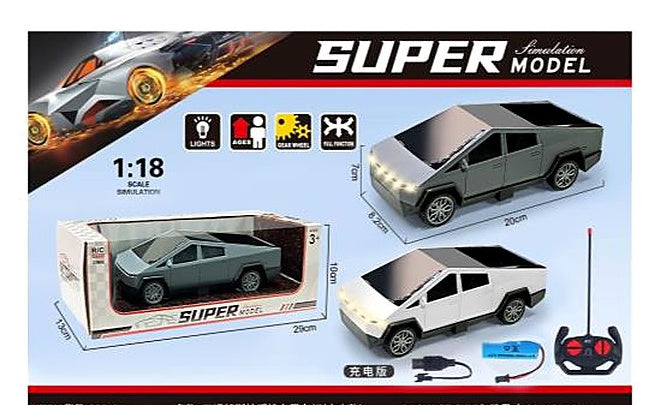 4-Channel Tesla Remote Control Car with Headlights & USB Charging Function