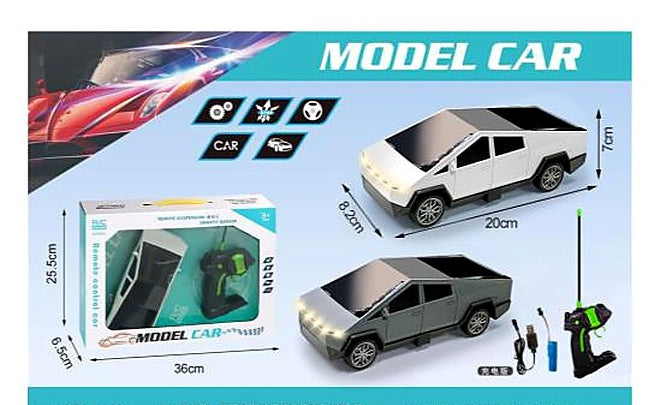 4-Channel Tesla Remote Control Car with Headlights & USB Charging Function