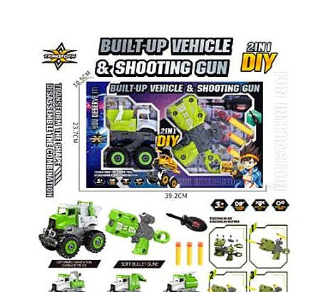 Crash Disassembly Sanitation Truck Soft Bullet Gun Series