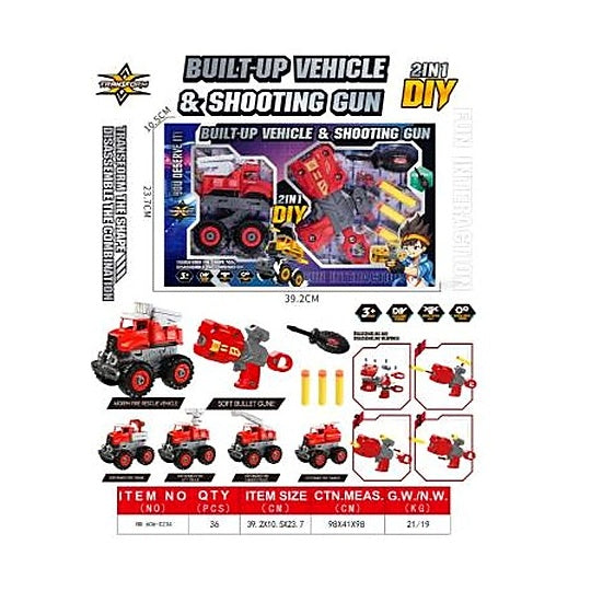 Crash Disassembly Fire Truck Soft Bullet Gun Series