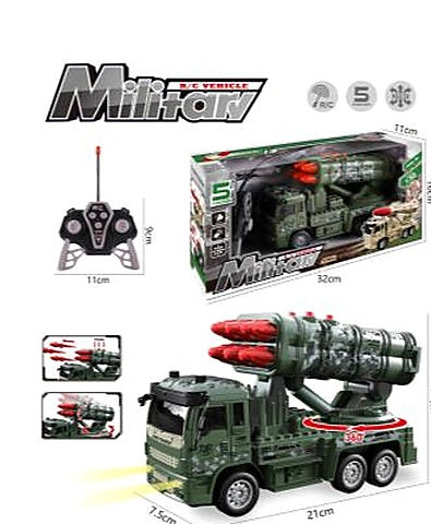 5-Channel Light & Music 6-Rocket Military Vehicle