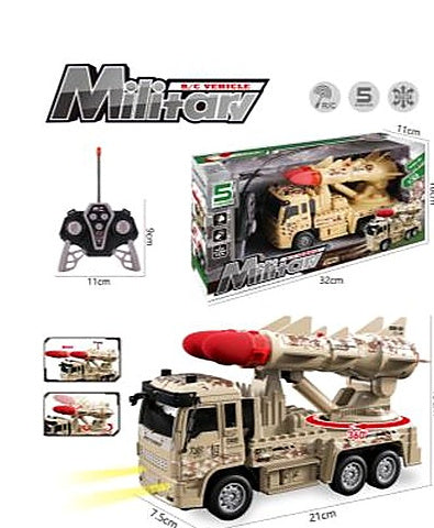 5-Channel Light & Music Dual-Rocket Military Vehicle