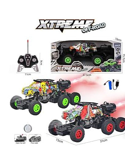 1:16 6-Channel Light Spray 6-Wheel Graffiti Pickup Climbing Car