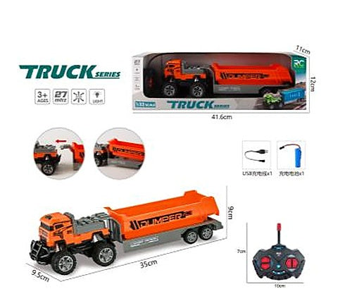 1:32 4-Channel Remote Control Light Off-Road Dump Trailer
