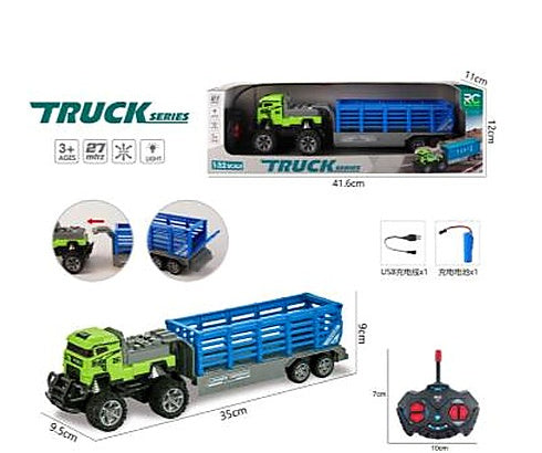 1:32 4-Channel Remote Control Light Off-Road Trailer with Fence