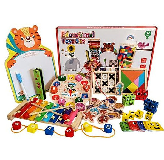 8-Piece Wooden Educational Toy Set