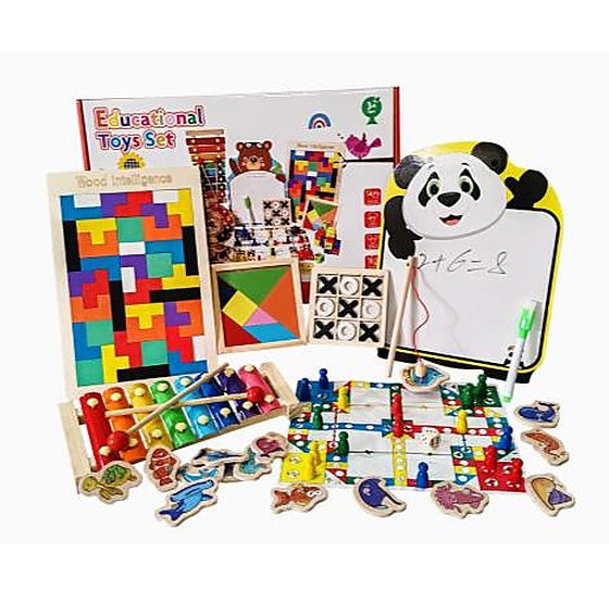 7-Piece Wooden Educational Toy Set