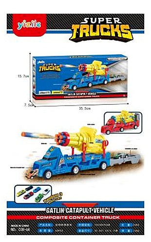 2-in-1 Eject Alloy Car & Soft Bullet Gun Educational Toy
