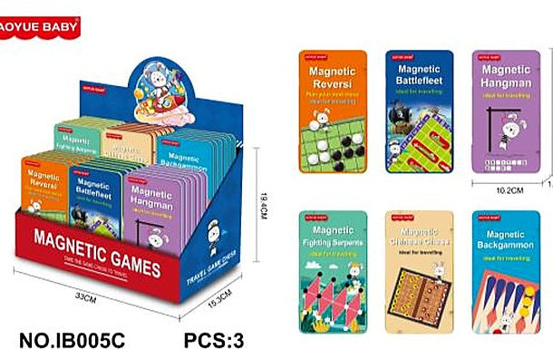 Boxed 6 × Board Game Set (Magnetic Iron Box)