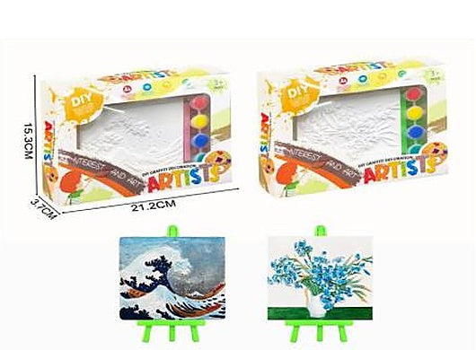 DIY Gypsum Relief Painting Ornaments (Wave / Flower)