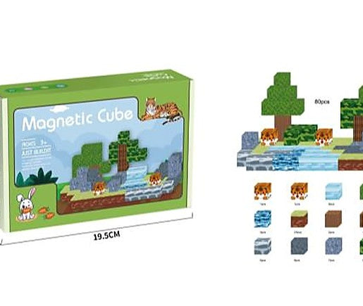 80-Piece Magnetic Building Blocks