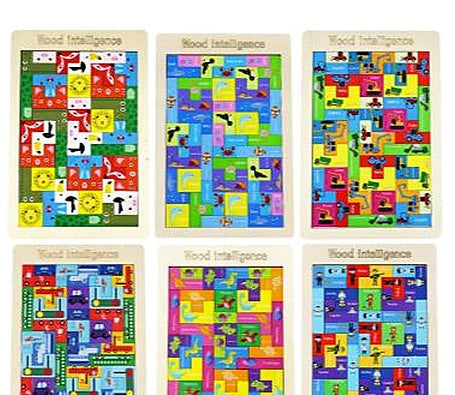 Mixed Wooden Tetris Themed Puzzle
