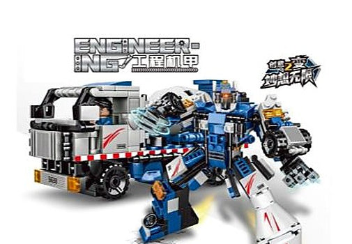 452+PCS New Transformable Mixer Truck Mecha Building Blocks (2 Forms, Color Box with Premium UV & Ho