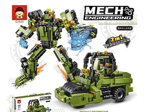 Detachable 429+PCS New Transformable Road Roller Mecha Building Blocks (2 For...