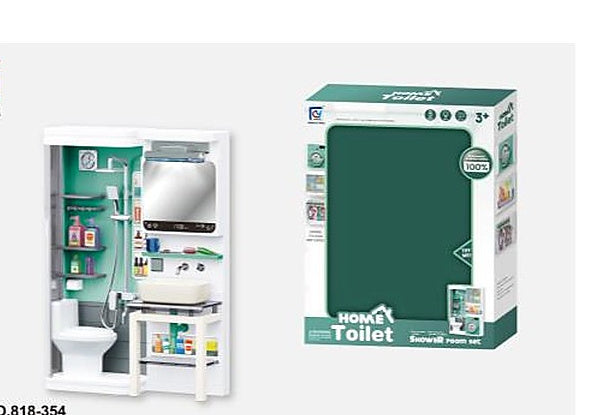 Dark Green Bathroom Pretend Play Toy - Washstand + Ironing Board