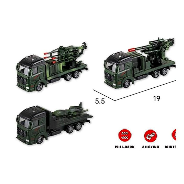 Pull-Back Alloy Military Vehicles (3 Mixed Styles)