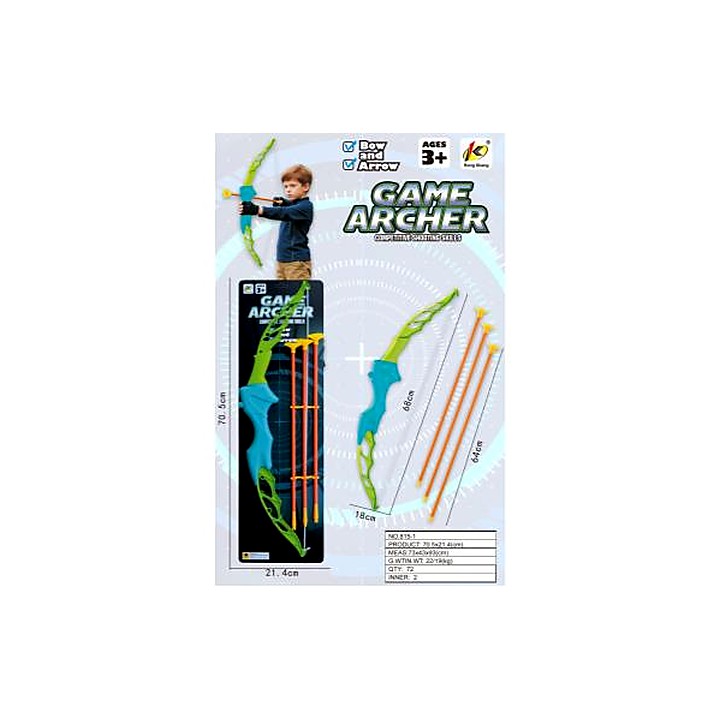 58 cm Bow with Arrows, Quiver & Target
