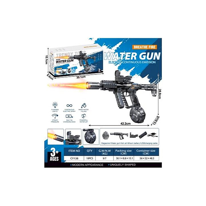 Barrett Flame Spray Fully Automatic Water Gun Gray
