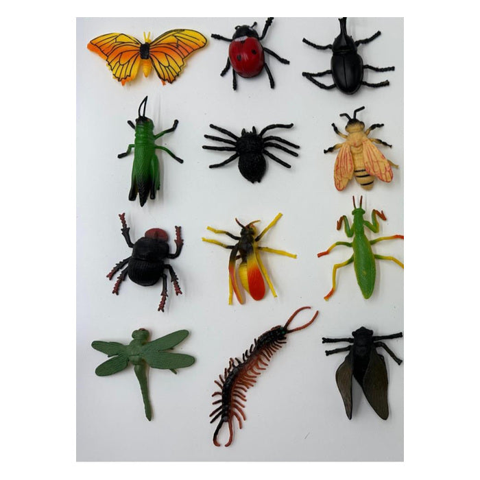 Realistic Insect Figure Set, 12 pcs