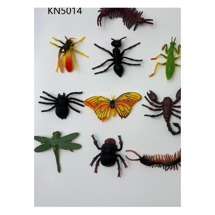 Realistic Insect Figure Set, 10 pcs