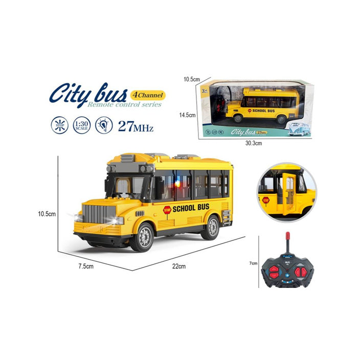 RC School Bus with Lights, 1:30
