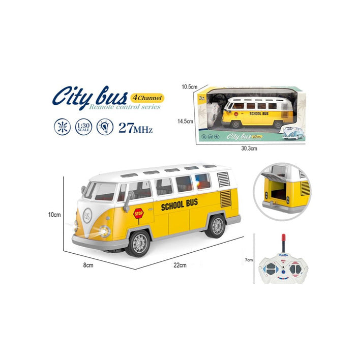 RC School Bus with Lights, 1:30