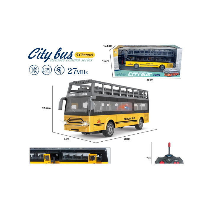 RC School Bus with Lights, 1:30