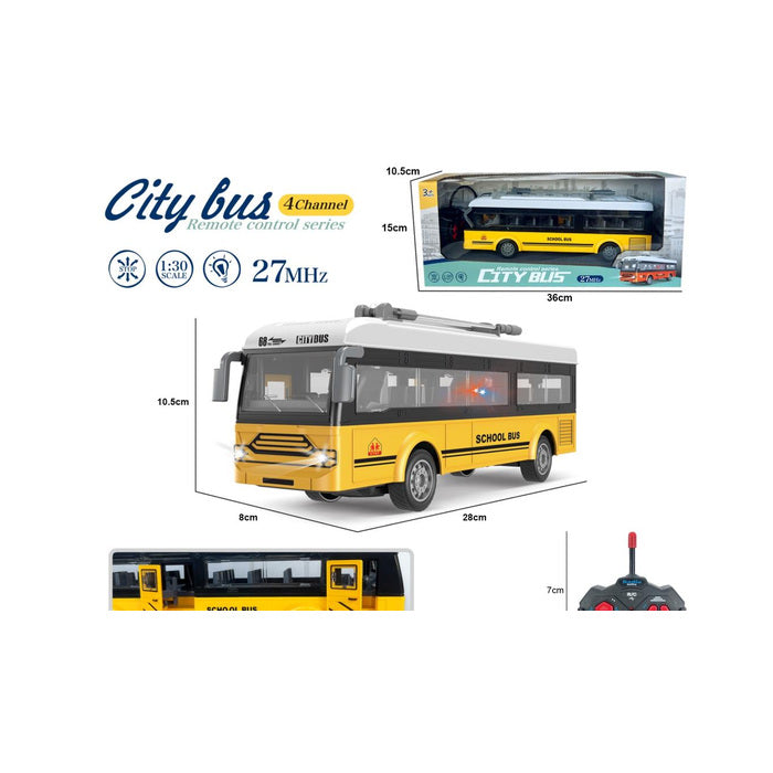 RC School Bus with Lights, 1:30