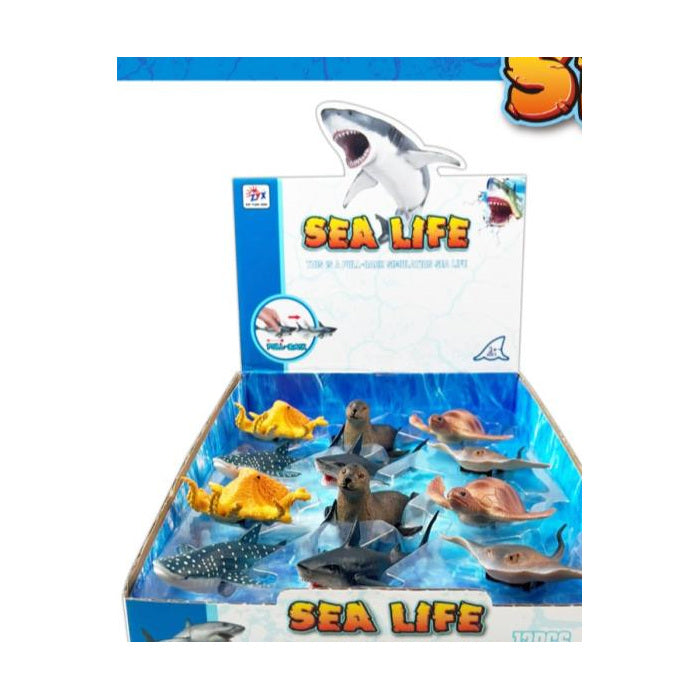 Ocean Animal Friction Toy Vehicle, Assorted - Display box: 12 pcs