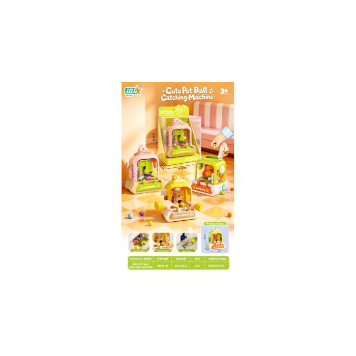 Mini Pet Claw Machine Toy - 3 assorted colours