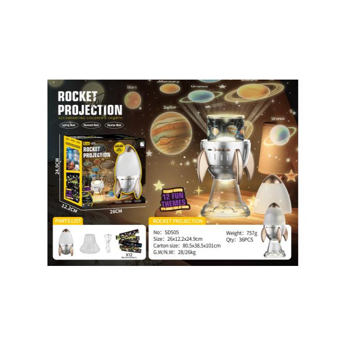 Rocket Projector Night Light with Bluetooth