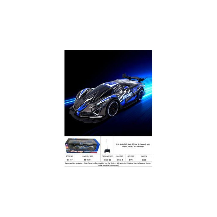RC Race Car with Lights, 1:16