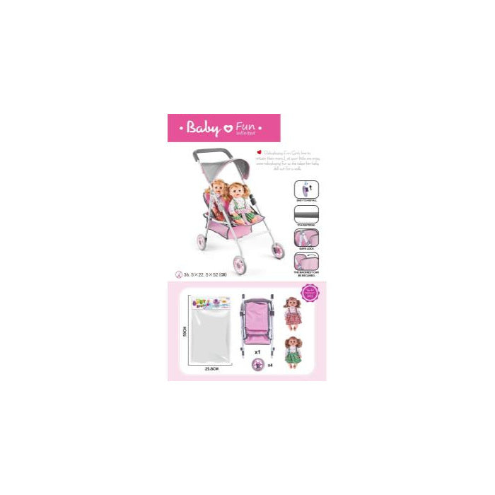 Twin Doll Stroller Set with Two 16 in Dolls
