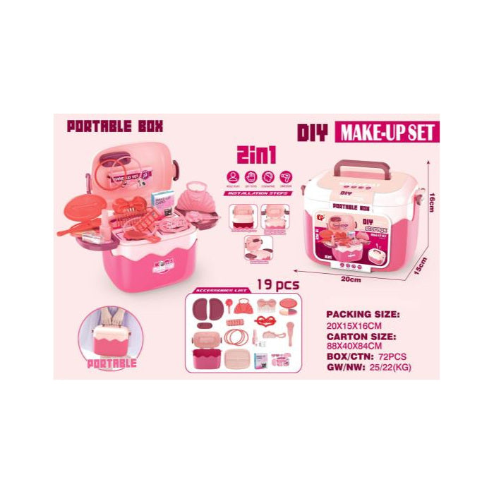 Beauty Pretend Play Carry Case Set, 19 pcs