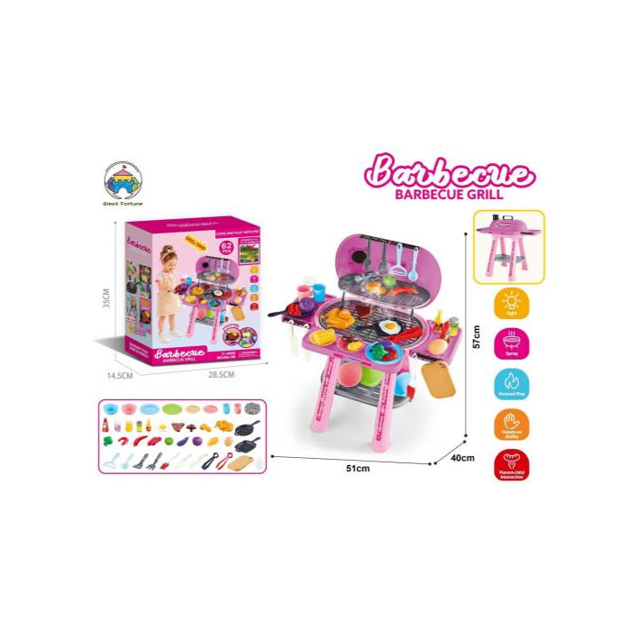 Pretend Play BBQ Grill with Mist, Pink