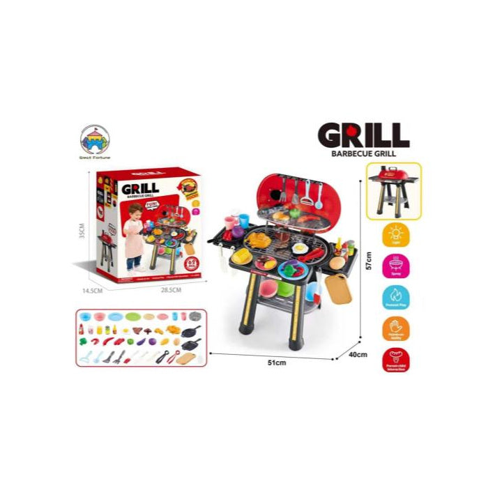 Pretend Play BBQ Grill with Mist, Red