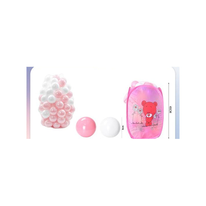 Play Balls, 50 pcs, 8 cm, Pink & White