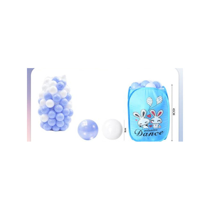 Play Balls, 50 pcs, 8 cm, Light Blue & White