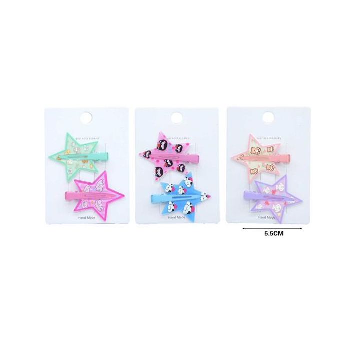 Star Creaseless Hair Clips, 2-Pack, 5.5 cm