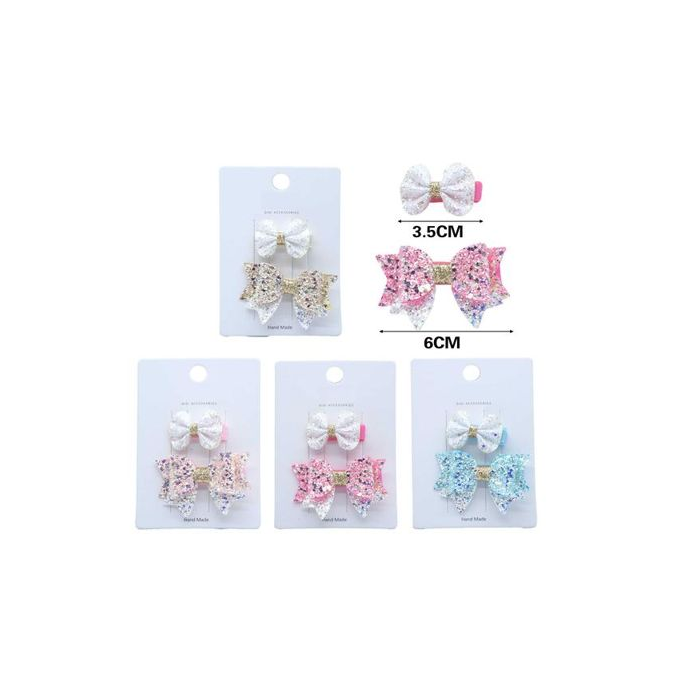 Butterfly Bow Hair Clips, 2-Pack, 3.5 cm