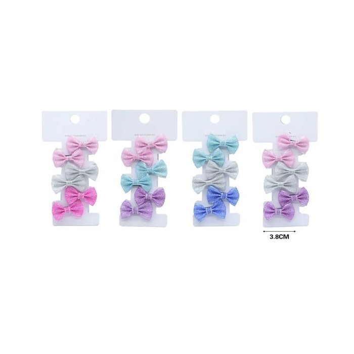 Glitter Butterfly Bow Square Hair Clips, 6-Pack, 3.8 cm